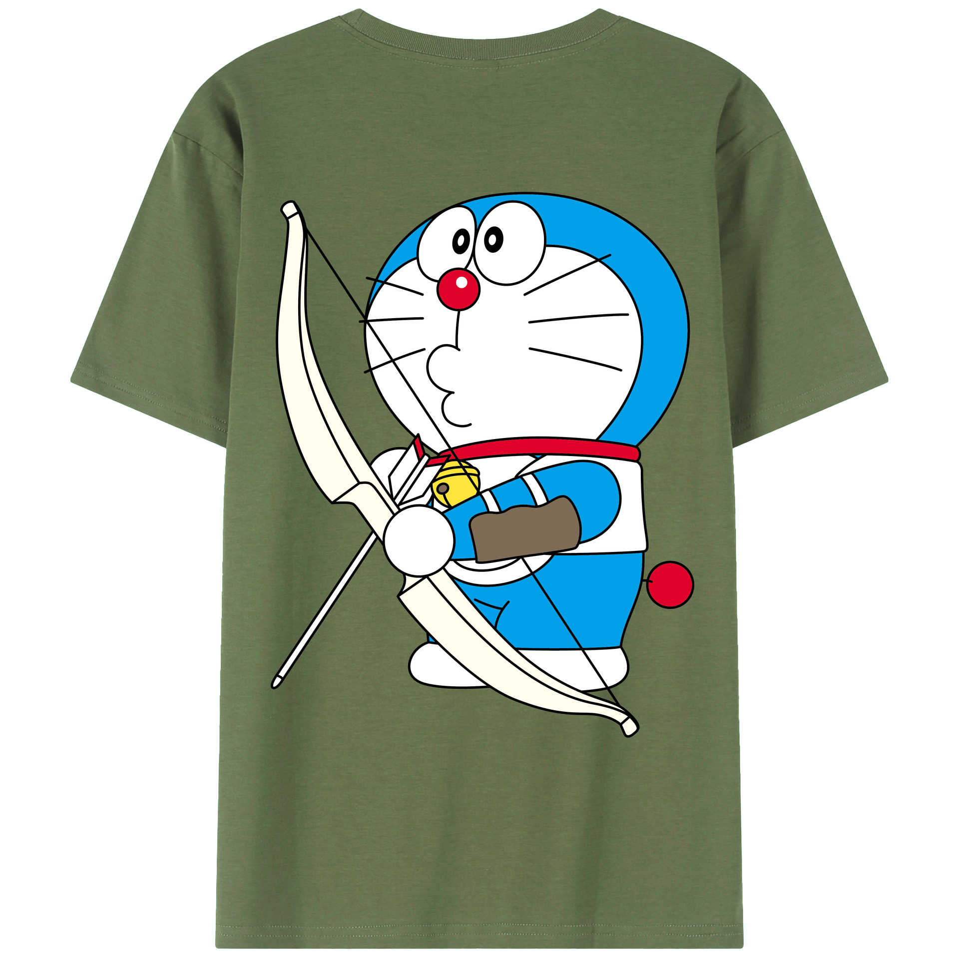 （画像用） ドラえもん Doraemon 綿100％ メンズ半袖Tシャツ（バックプリント） 通気性
